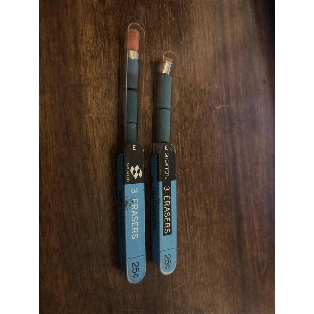 Vintage SHEAFFER's Pen Co ERASERS TIN Advertising Set Of 2‎